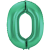 Groene Metallic Mat Folieballon Cijfer 0